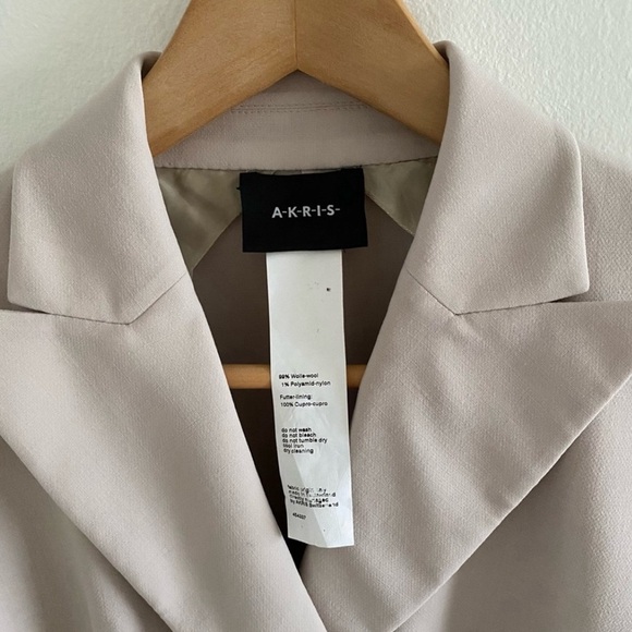 AKRIS Genaro double-breasted wool-blend blazer in clay Sz 4 - Picture 3 of 16